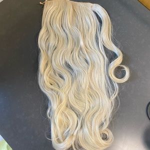 Blonde extensions ponytail wrap